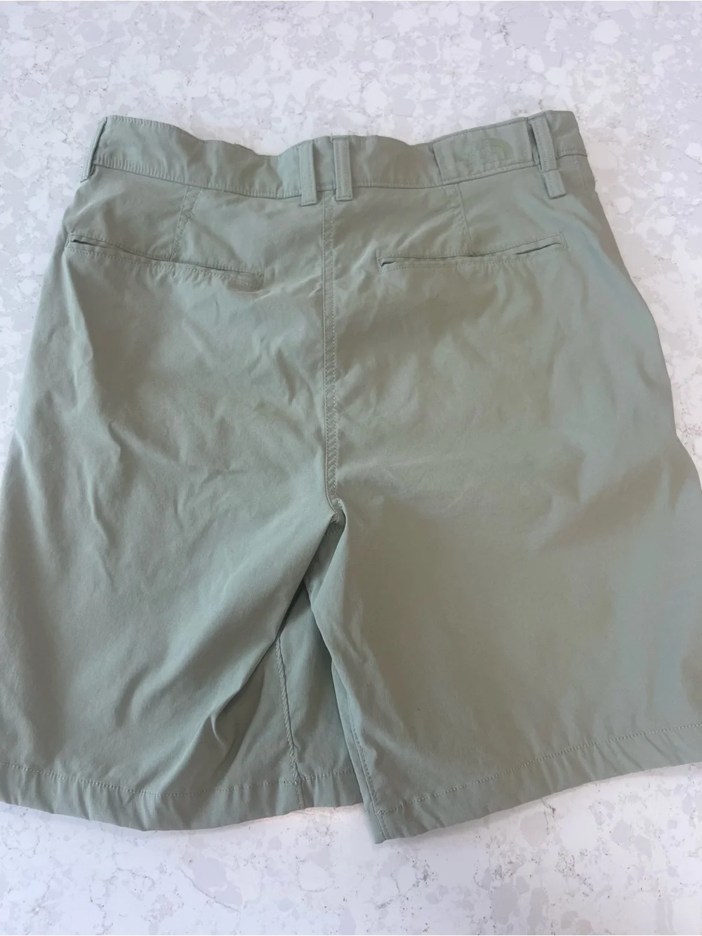 The North Face Men's Light Olive Green Flat-Front Shorts